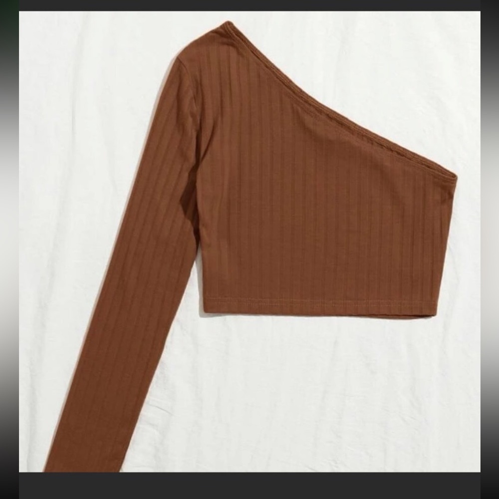 One Shoulder Ribbed Top
